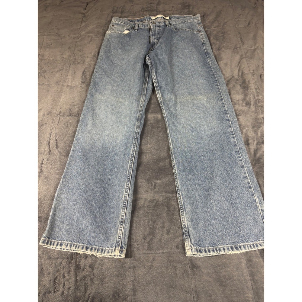 Express Precision Fit Relaxed Straight Leg Blue Jeans Mens 32x30 100% Cotton